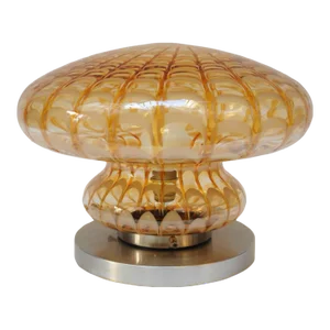 Vintage Italian Murano Glass Mushroom Form Table Lamp on Aluminum Base