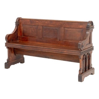 American Renaissance Style Wood Church Pew For Sale