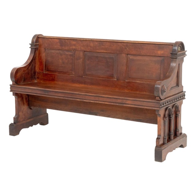 American Renaissance Style Wood Church Pew For Sale