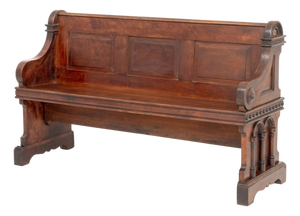 American Renaissance Style Wood Church Pew