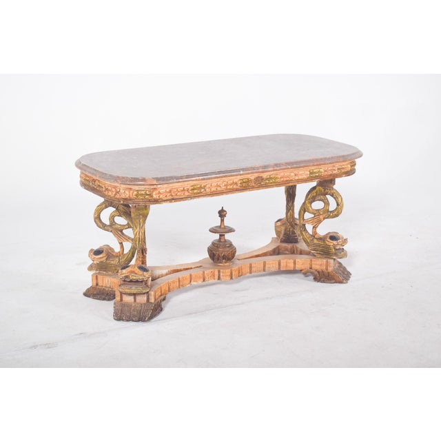 Rectangular Coffee Table with Marble Top, 1920s For Sale - Image 13 of 13
