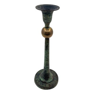 Vintage Art Deco Candlestick in Bronze, 1920s For Sale