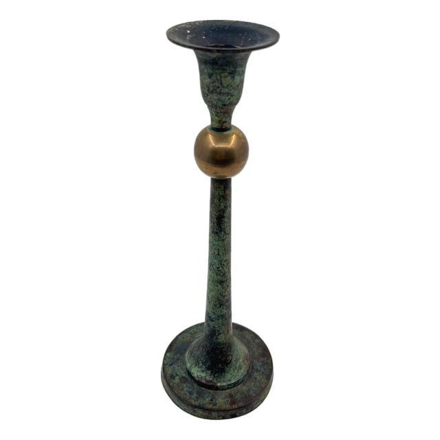 Vintage Art Deco Candlestick in Bronze, 1920s For Sale