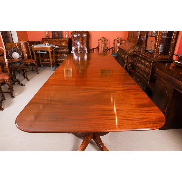 Vintage Triple Pillar Dining Table and Chairs by William Tillman, 1980s, Set of 15 For Sale - Image 12 of 15