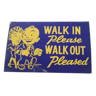 40s "Walk In" Shop Sign For Sale