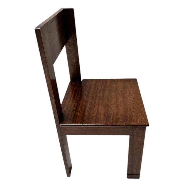 Brown Art Deco Modernist Side Chair by J.A. Muntendam for L.O.V. Oosterbeek, 1920s For Sale - Image 8 of 14