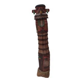Late 20th Century Kachina Hopi 22 Inch Red Tail Hawk Figure Ted Francis Jr. For Sale