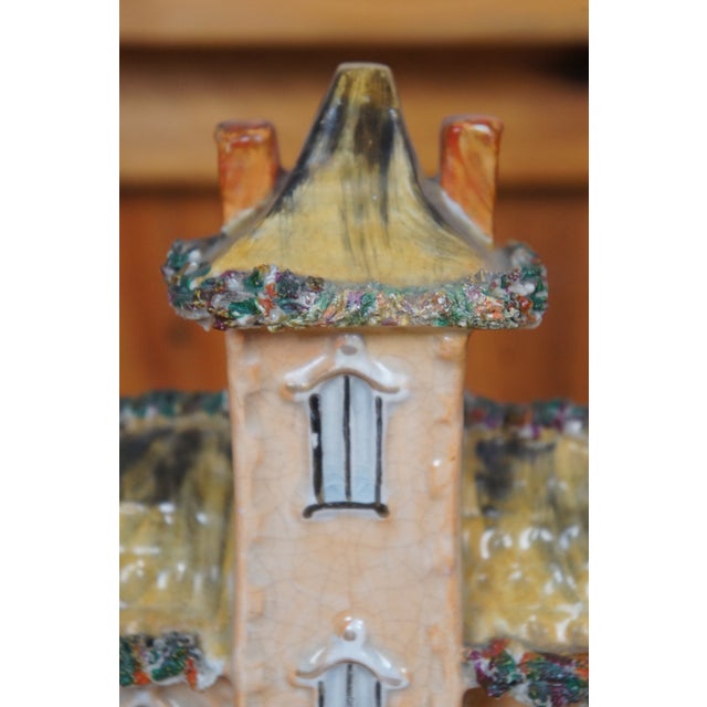 Ceramic Antique 19th Century English Staffordshire Porcelain Manor House Figurine For Sale - Image 7 of 12