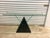1980s Postmodern Triangle Marble Base Console Table in the Style of Massimo Vignelli . For Sale - Image 9 of 12