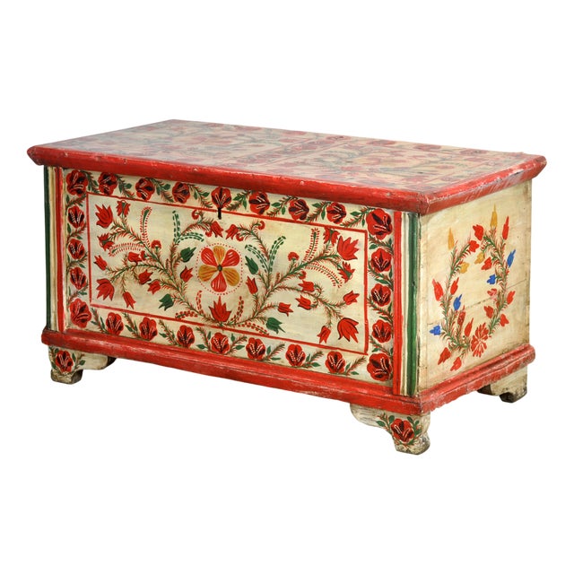 Folk Art Bridal Chest, 1950 For Sale