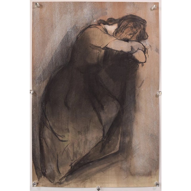 Study of a Lady, 1890, Charcoal on Paper For Sale - Image 9 of 9