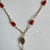 Mid 20th Century Vintage Coral Station Necklace 14k Gold Filled Lariat Y Pendant Natural Handmade For Sale - Image 5 of 9