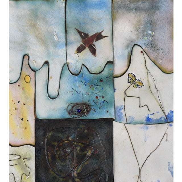 Multifaceted Copper Enamel Tiles Abstract by N.G. Bloome Enameled Copper panels "Picasso" esq by an unknown artist. N.G....