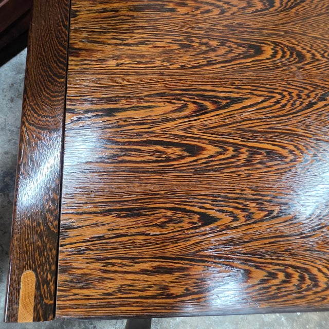 Exceptional Pair of Mid-Century Modern Zebrawood Side Tables With Contrasting Solid-Wood Joinery, Circa 1960s For Sale - Image 15 of 16