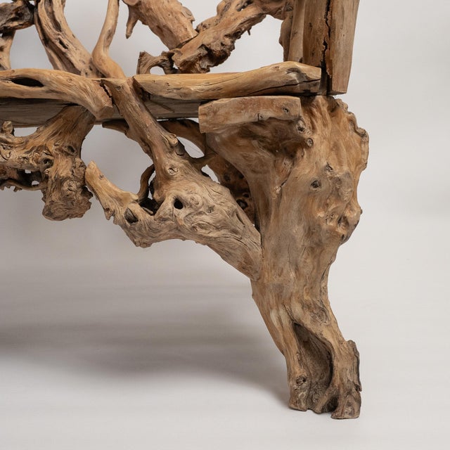 1920s 1920s Folk Art Twig & Hickory Bench For Sale - Image 5 of 6