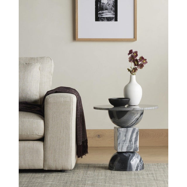 Contemporary Four Hands Neda End Table - Ebony Marble For Sale - Image 3 of 11