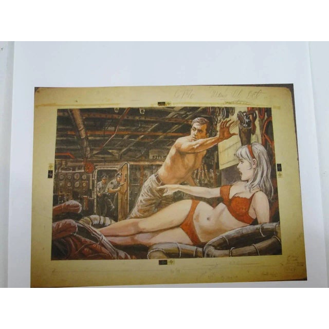 1960s 1960s Illustration Painting Attributed to Al Corn For Sale - Image 5 of 5