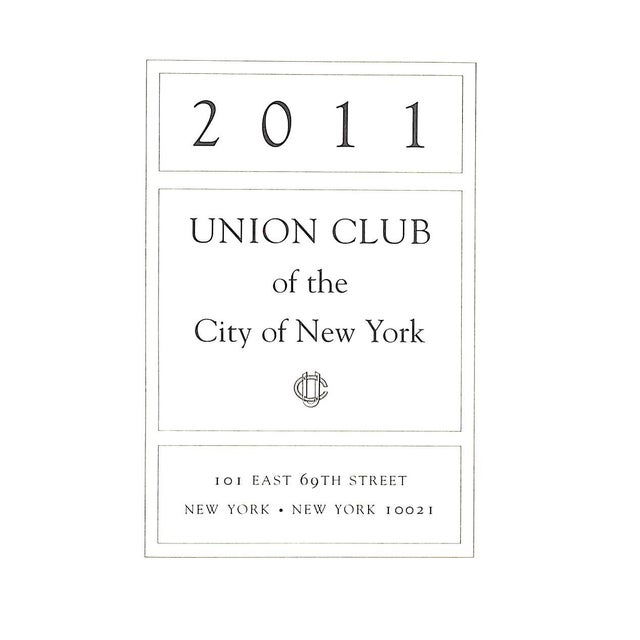 [115] pp. The Union Club Of The City Of New York 2011 6 3/4" x 4 1/2" The Union Club of the City of New York (commonly...