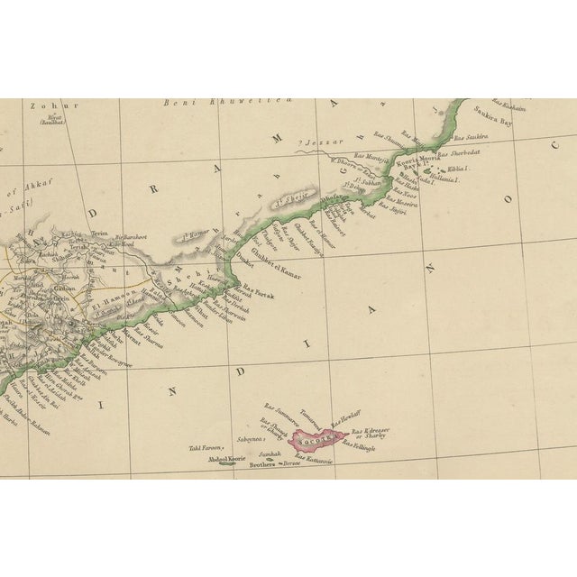 Mid 19th Century Antique Map of the Arabian Peninsula, 1860 For Sale - Image 5 of 10