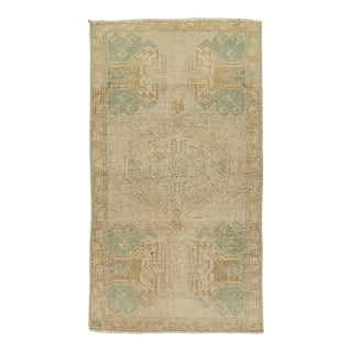 Turkish Mini Rug Oriental Hand Knotted Vintage Rug 1'7" x 2'11" #21201 For Sale