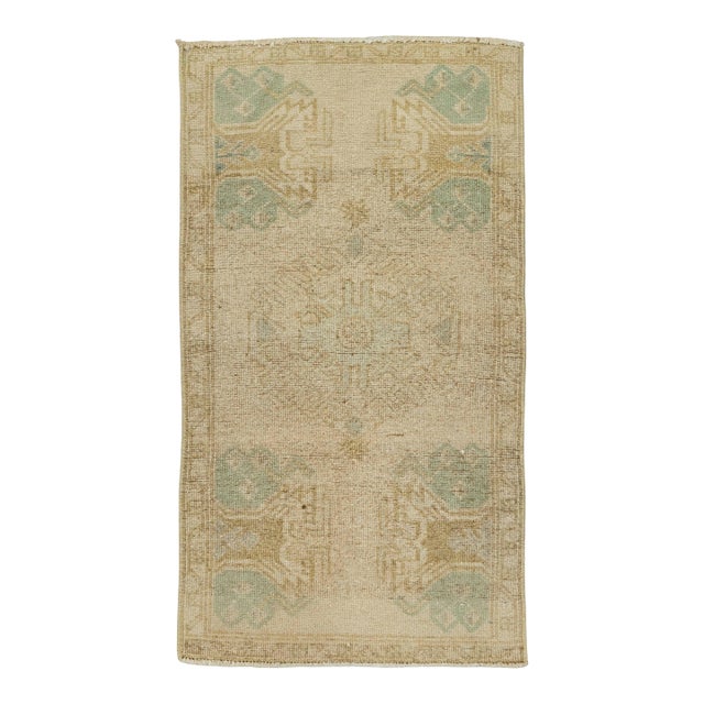 Turkish Mini Rug Oriental Hand Knotted Vintage Rug 1'7" x 2'11" #21201 For Sale