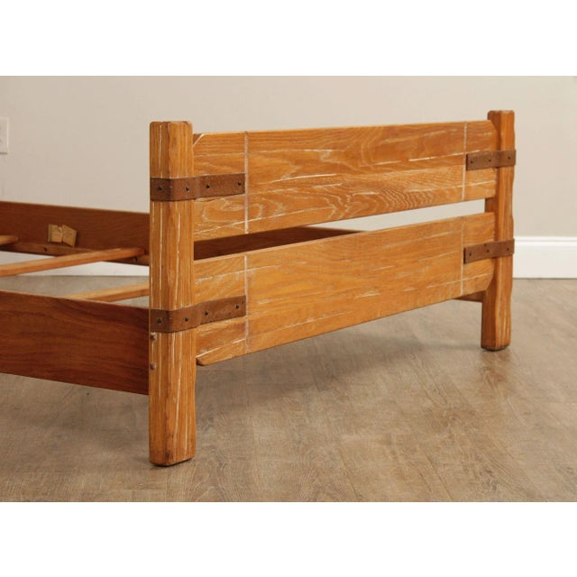 Wood Brandt Ranch Oak Slatted Full Bed For Sale - Image 7 of 12