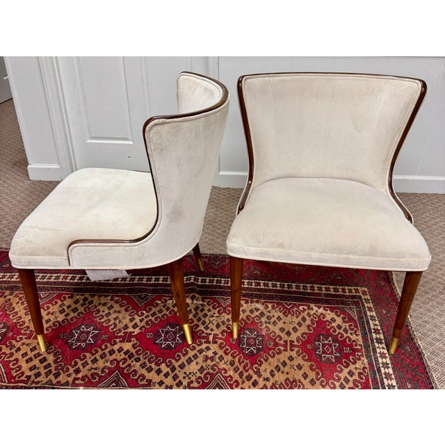 2020s Barbara Barry Collection Marino Walnut Dining Chair, Set of 2 For Sale - Image 5 of 10