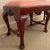 1980s Georgian Furnishing Co. Carved Mahogany Queen-Anne 6-Leg Bench With Coral Fabric For Sale - Image 4 of 10