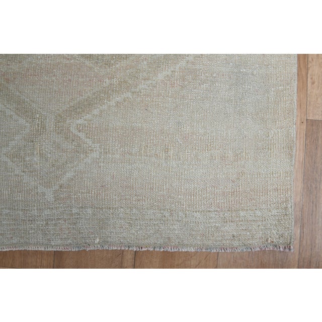 1970s Vintage Handmade Wool Cotton Turkish Beige Runner Rug For Sale - Image 4 of 11