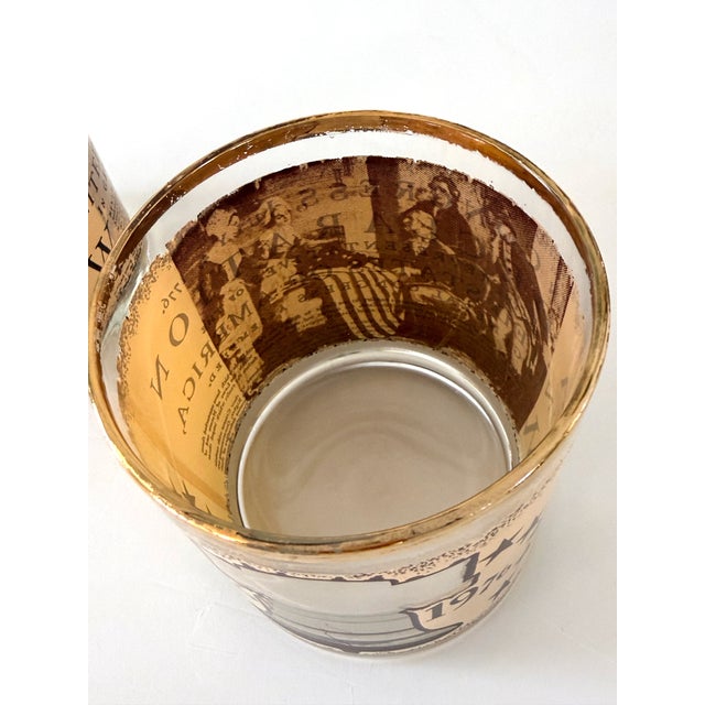 1970s Mid Century Modern Bicentennial Lowball Glasses - 4 pcs For Sale - Image 12 of 13
