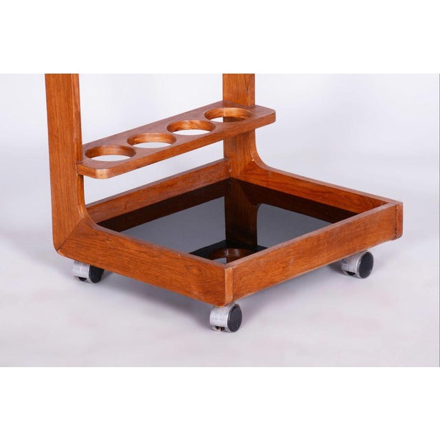 Mid-Century Trolley in Mahogany and Glass, Czechia, 1960s For Sale - Image 11 of 12