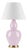 Matthew Izzo Home Iris Gourde Shaped Lavender Ceramic Table Lamp With White Linen Drum Shade For Sale