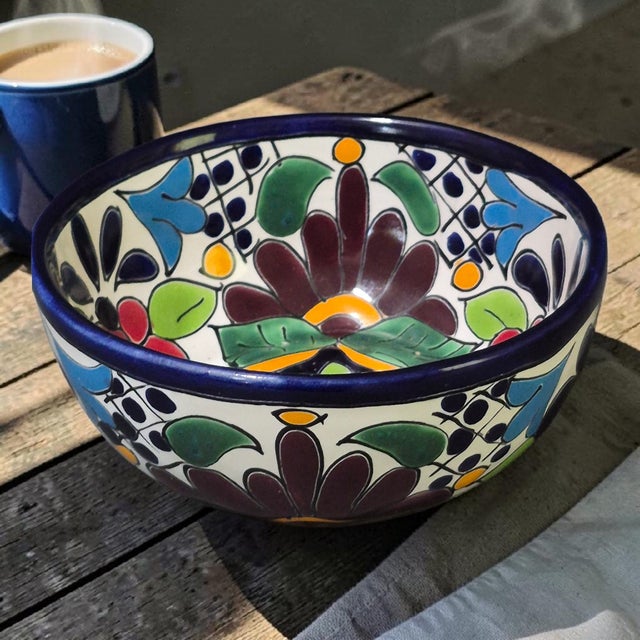 This Hand Painted Talavera Mexican Colorful Bowl is a vibrant and unique piece of Mexican pottery. Crafted by hand in...