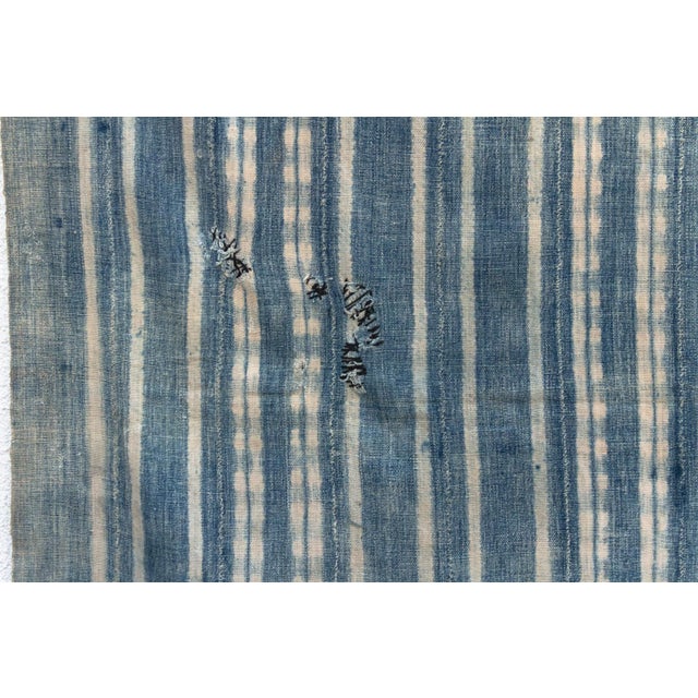 African Vintage Malinke African "Faded Oasis" Indigo Throw For Sale - Image 3 of 7