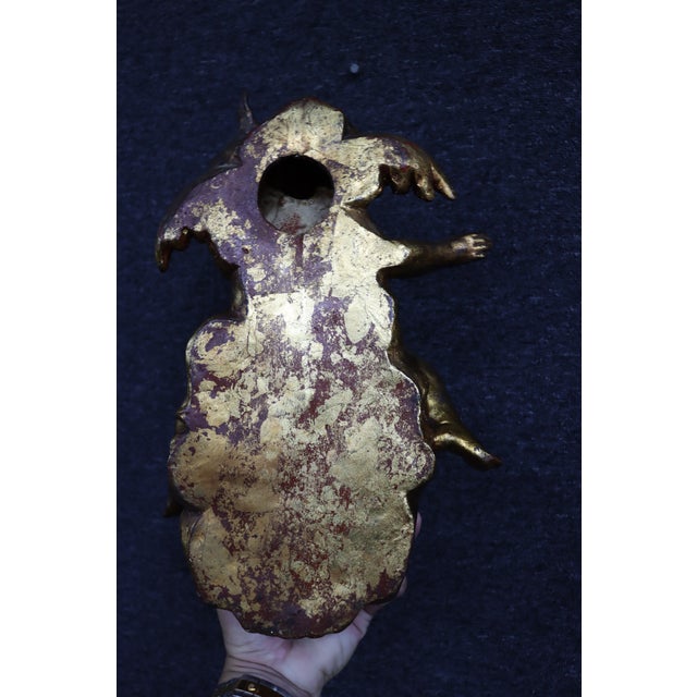 Mid 20th Century Italian Giltwood Cherub Wall Pocket For Sale - Image 5 of 12