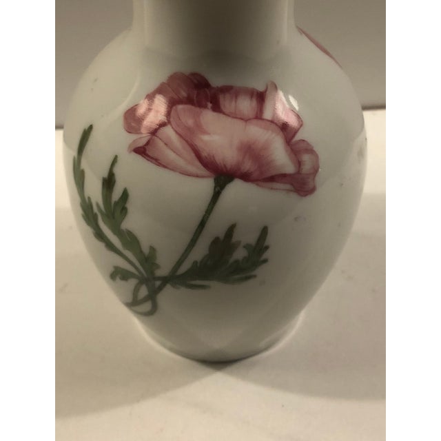 Vintage Italian Richard Ginori Pink Poppies Bud Vase For Sale - Image 13 of 13
