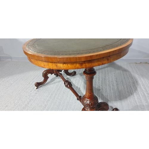 Victorian Burr Walnut Desk For Sale - Image 9 of 12
