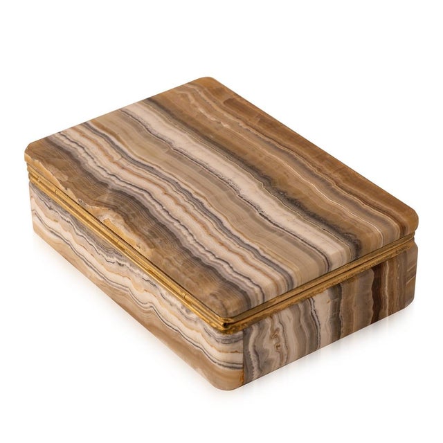 Vintage Italian Onyx Stone Box, 1960 For Sale - Image 4 of 10