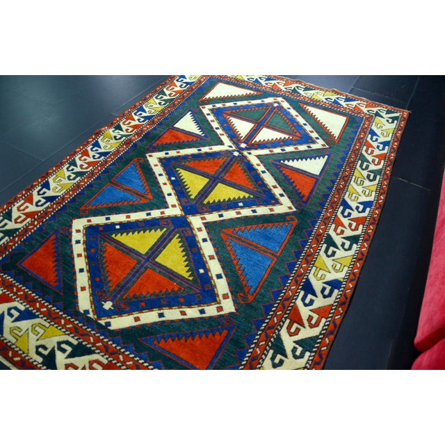 1960s Turkish Anatolian Herki Handmade rug in Turkish Tribal Decorative Herki Rug, Vintage Rug, Turkish Vintage Anatolian...