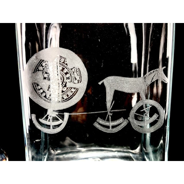 1970s Meisner Danish Etched Glass Decanter Solvognen Viking Sun Chariot For Sale In San Francisco - Image 6 of 7