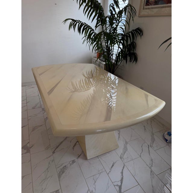 Lacquer Karl Springer Style Dining Table