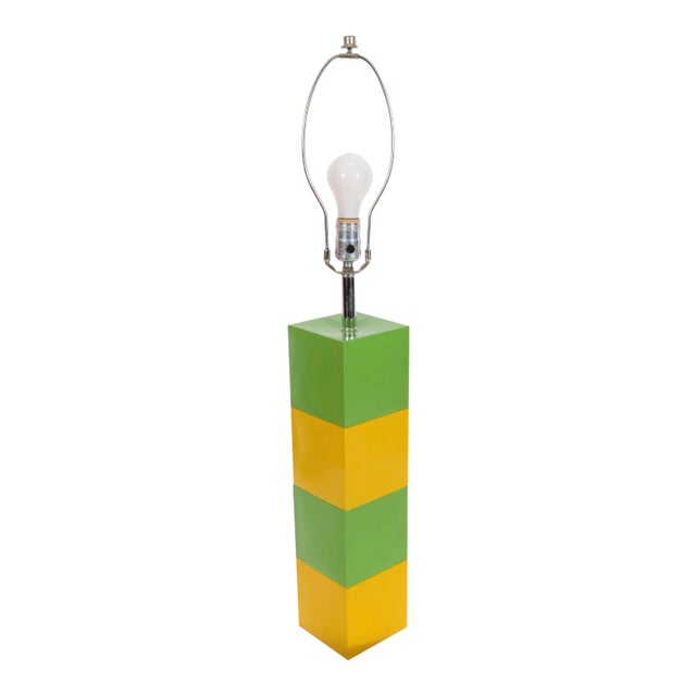Yellow Green Mid-Century Modern Table Lamp For Sale