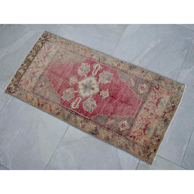 1970s Vintage Hand Knotted Small Rug, Kitchen, Bath Entry Decor 2x3 Ft Approx For Sale - Image 11 of 14