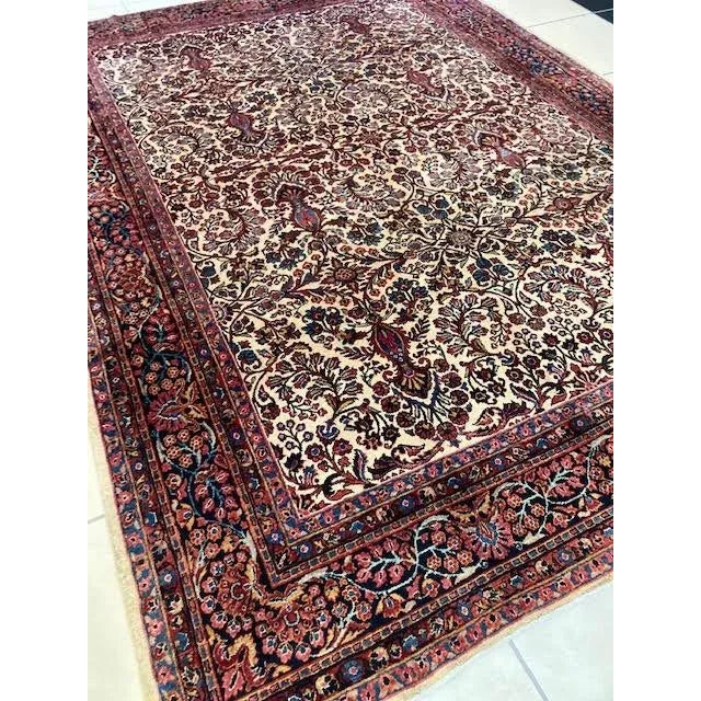 1920’s Antique Persian Sarouk Rug-9' X 11'10" For Sale - Image 9 of 12