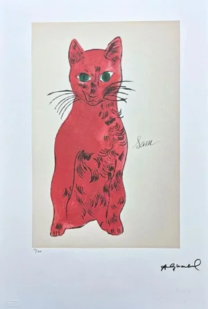 After Andy Warhol, Cat Sam Red, 1980s, Lithograph