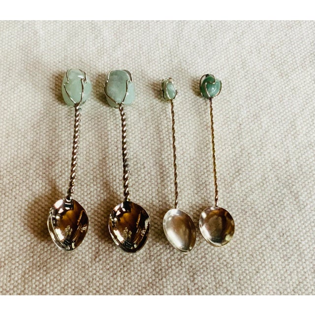 Set of Four Mid-Century Brazilian Sterling Silver Artisanal Spoons For Sale - Image 9 of 9