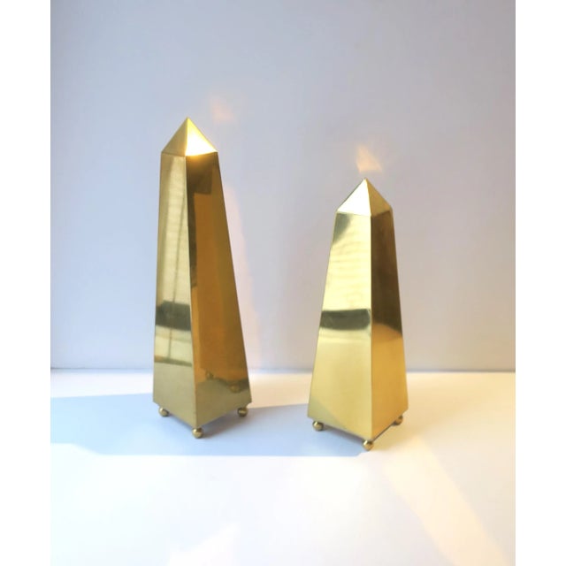 Brass Obelisks, Set/Pair For Sale In New York - Image 6 of 9