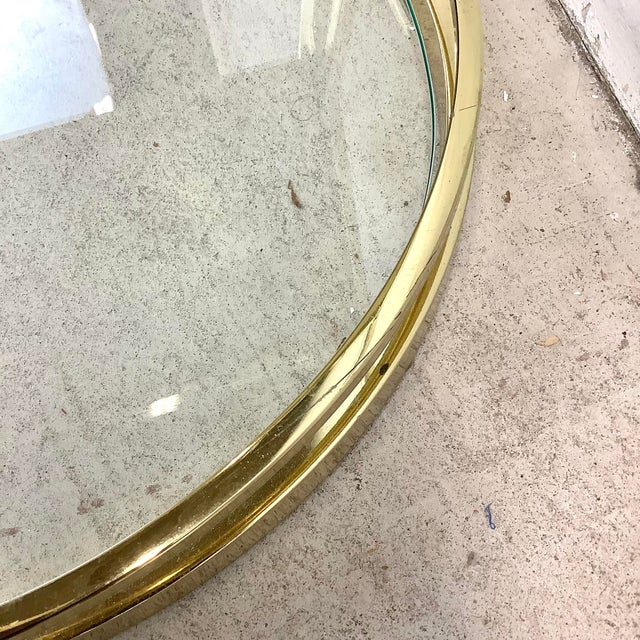 Vintage Hollywood Regency Brass & Glass Magazine Rack Side Table For Sale - Image 15 of 18