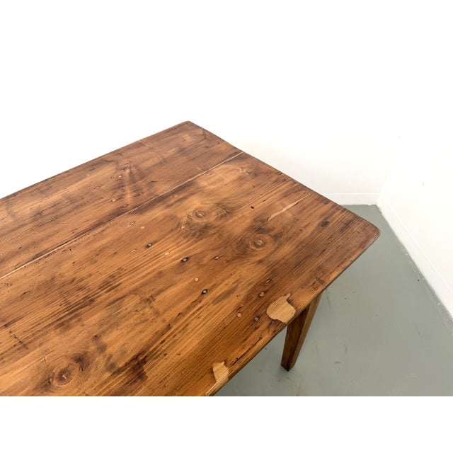 Pine Farmhouse Table with Tapered Legs, 1950s For Sale - Image 15 of 18