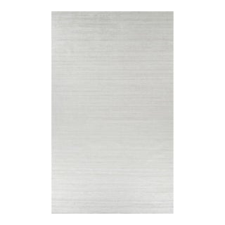 Rug & Kilim’s Oversized Textural Rug in Solid White, Gray and Cream Striae - 12x20 For Sale